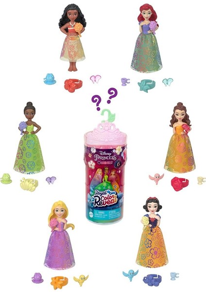 Disney Prenses Royal Color Reveal Renk Değiştiren Prenses Bebekler Sürpriz Paket HRN63