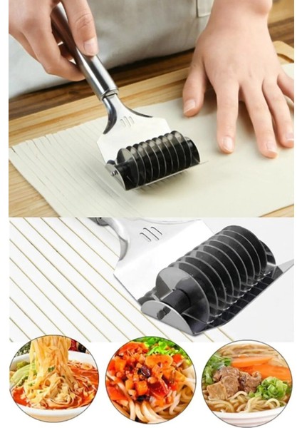 Paslanmaz Çoklu Dilimleyici Pratik Hamur Makarna Erişte Kesici - Maydanoz Soğan Sarımsak Doğrayıcı
