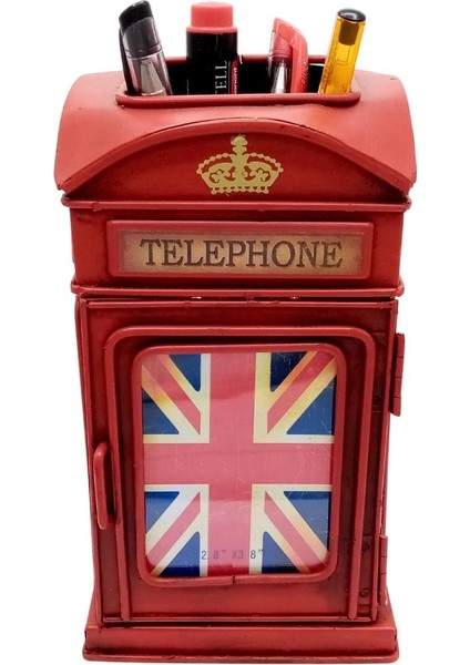 Metal Londra Telefon Kulübesi Kalemlik ve Resim Çerçevesi 17CM fiyatları