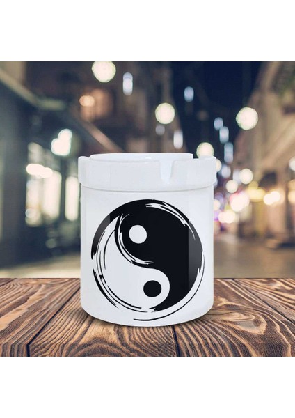 Yin Yang Denge Simgesi Baskılı Küllük Kül TABLASI-901478