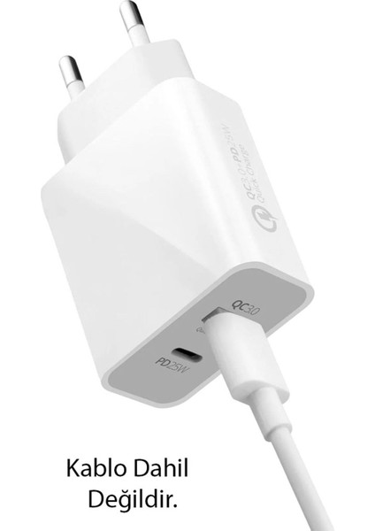 Hızlı Şarj Adaptörü Hızlı Şarj Aleti USB 3.0 / Type-C 25W 3.0A Hızlı Şarj Aleti Başlığı 25W