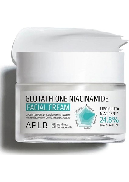 Glutathione Niacinamide Facial Cream 55ML- Glutatyon ve Niasinamid Içerikli Yüz Kremi