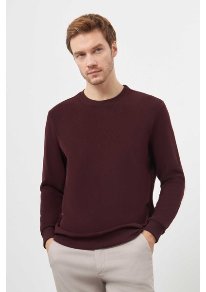 Erkek Bordo Trend Bisiklet Yaka Sweat-Shirt fiyatları