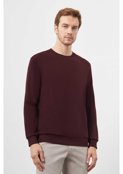 Erkek Bordo Trend Bisiklet Yaka Sweat-Shirt modelleri