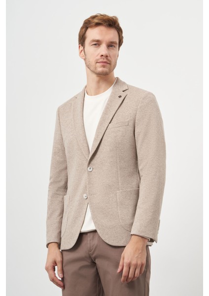 Erkek Açık Kahve Örme Trend Slim Fit Mono Yaka Ceket fiyatları