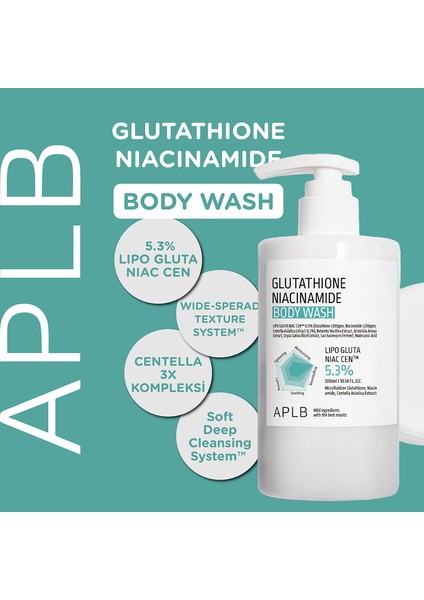 Glutathione Niacinamide Body Wash - Glutatyon ve Niasinamid İçerikli Vücut Yıkama Köpüğü 300 ml