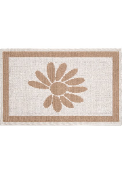 Soft Daisy Banyo Paspası - Bej - 50X80 cm