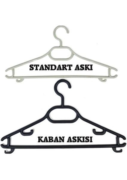 Kalın Elbise Askısı Kalın Kaban Mont Askısı Kırılmaz 12 Adetli Set Beyaz DE227