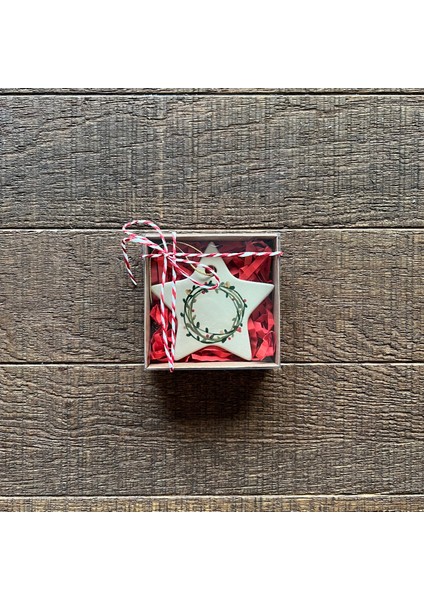 El Yapımı Stoneware Yılbaşı Süsü