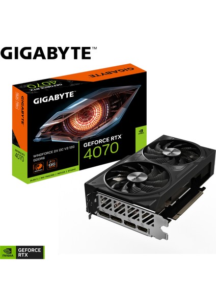 Gıgabyte Geforce Rtx™ 4070 Wındforce 2x Oc V2 12G Ekran Kartı, 12 GB Gddr6, 192 Bit, HDMI