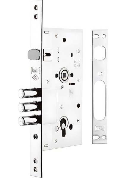 252 R Monoblok Çelik Kapı Gömme Kilidi Krom Köşeli