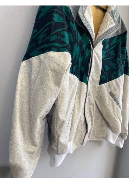 Vintage Oversize Retro Etnik Desenli Kürklü Ceket Gksb4