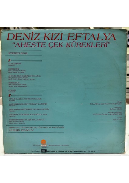 Deniz Kizi Eftelya - Aheste Çek Kürekleri - Plak