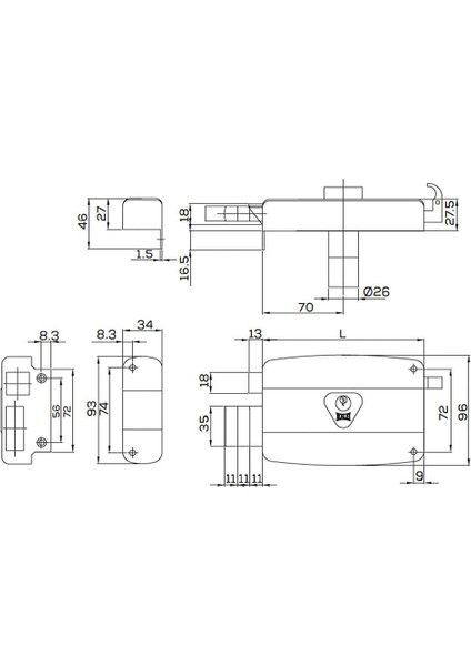 157 C Serisi Tırajlı 12 cm Demir Kapı 2 Türlü Silindirli Kilit fiyatları