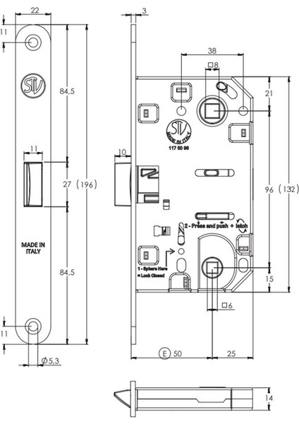 ART.217 Dilden Kilitlemeli Sessiz Kilit Banyo Tipi (Wc) Kilit Karşılık Dahil