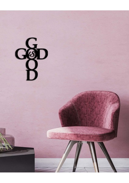 - God Is Good Metal Duvar Tablosu - Ev Dekorasyon - Metal Duvar Yazısı - 38 X 50 - Cm -Siyah - Text-169