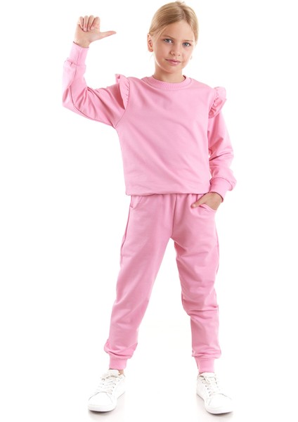 Kız Çocuk Fırfır Detaylı Trend Eşofman Takımı AK2515 fiyatları