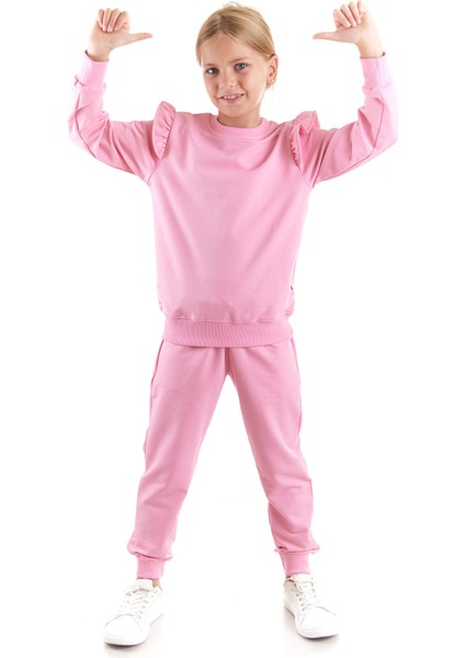 Kız Çocuk Fırfır Detaylı Trend Eşofman Takımı AK2515 modelleri