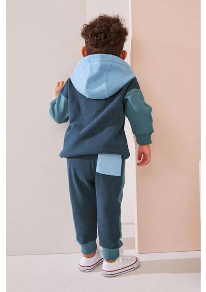 Erkek Çocuk Kanguru Cepli Pamuk Kapşonlu Eşofman Takımı fırsatları