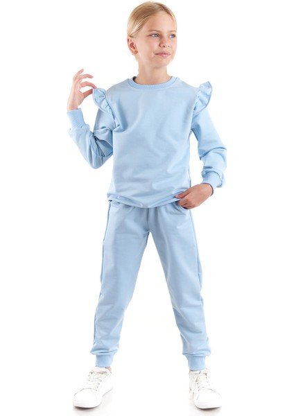 Kız Çocuk Fırfır Detaylı Trend Eşofman Takımı AK2515 modelleri