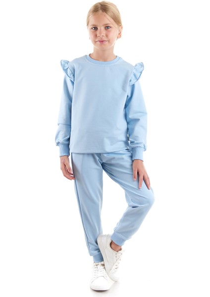 Kız Çocuk Fırfır Detaylı Trend Eşofman Takımı AK2515 fırsatları