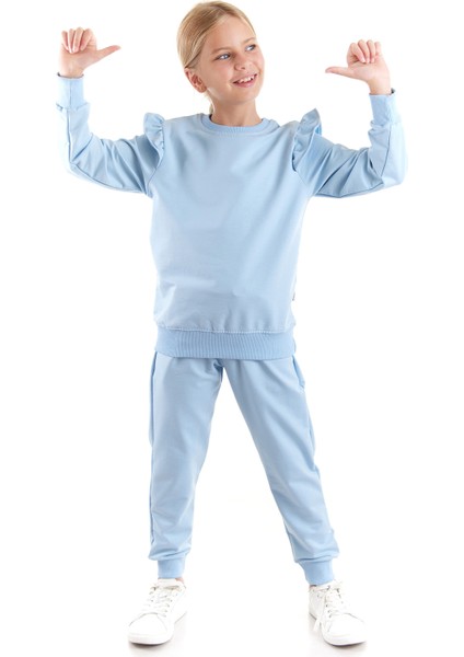 Kız Çocuk Fırfır Detaylı Trend Eşofman Takımı AK2515 indirimleri