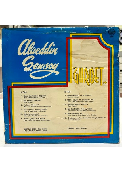 Alaeddin Şensoy - Gurbet - Plak