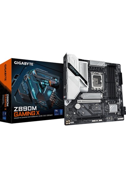 Gıgabyte Z890M Gamıng x Micro Atx Anakart, Intel Z890 Chipset, Ddr5 Bellek, Lga 1851 Soket Tipi