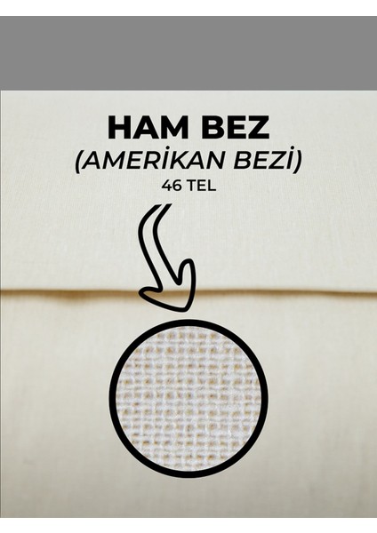 %100 Pamuk 46 Tel Amerikan Bezi Ham Bez Punch Kumaş - Krem 1000x2