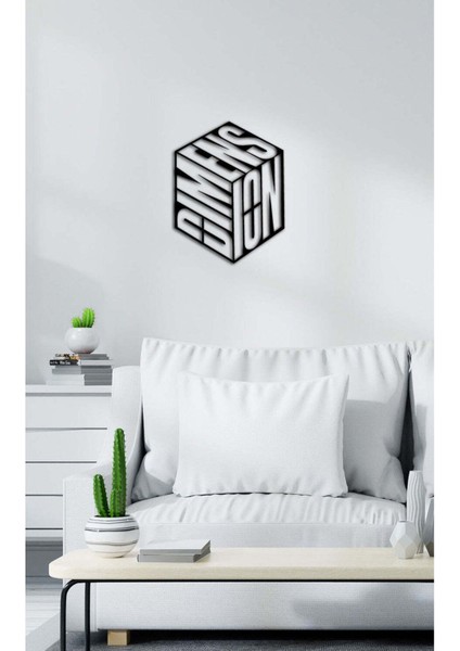 - Dimension Yazısı Metal Duvar Tablosu - Ev Dekorasyon - Metal Duvar Yazısı - 50 X 42 - Cm -Siyah - Text-147