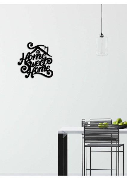 - Home Sweat Home Yazısı Metal Duvar Tablosu - Ev Dekorasyon - Metal Duvar Yazısı - 55 X 55 - Cm -Siyah - Text-122 fiyatları