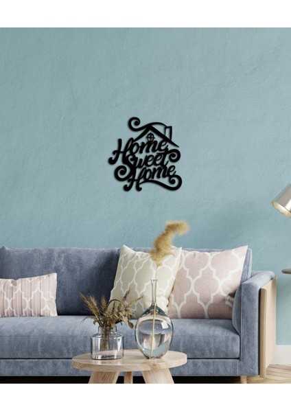 - Home Sweat Home Yazısı Metal Duvar Tablosu - Ev Dekorasyon - Metal Duvar Yazısı - 55 X 55 - Cm -Siyah - Text-122 modelleri