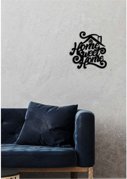 - Home Sweat Home Yazısı Metal Duvar Tablosu - Ev Dekorasyon - Metal Duvar Yazısı - 55 X 55 - Cm -Siyah - Text-122 fırsatları