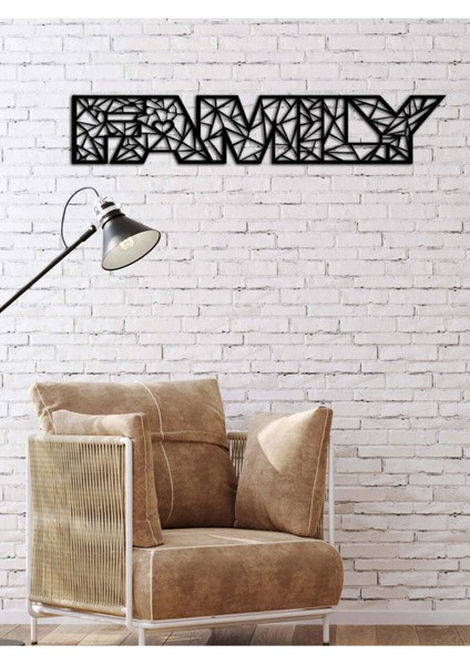 - Family Yazısı Metal Duvar Tablosu - Ev Dekorasyon - Metal Duvar Yazısı - 89 X 20 - Cm -Siyah - Text-156 fırsatları