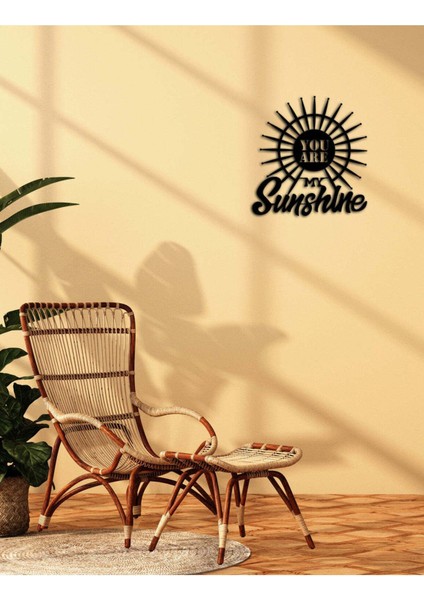 - You Are My Sunshine Yazısı Metal Duvar Tablosu - Ev Dekorasyon - Metal Duvar Yazısı - 50 x 52 - cm -Siyah - TEXT-108