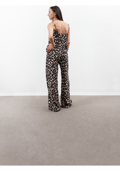 Leopar Desenli Atlet Pantolon Takım M