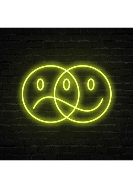 Neon LED Duvar Dekoratif Aydınlatma -Çift Emoji-