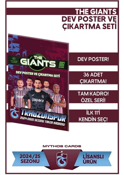 Trabzonspor - The Gıants 24/25 Poster ve Çıkartma Seti