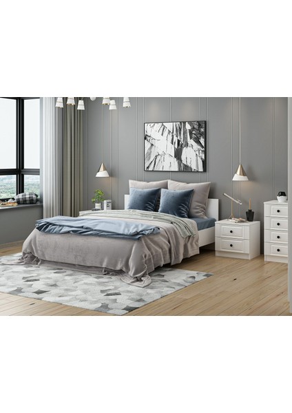 Kale210 Yatak Odası Set 70 Beyaz Mebran
