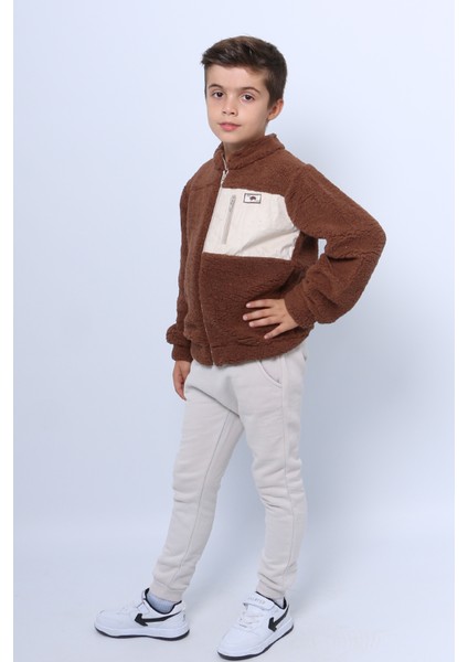 Erkek Çocuk Peluş Alt-Üst Takım Fermuarlı E2