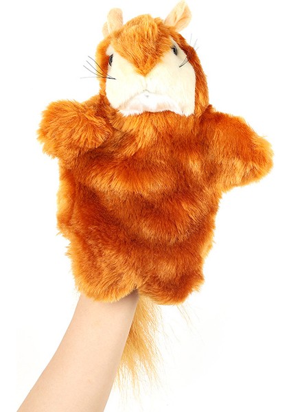 Kahverengi Sincap Peluş Oyuncak Çocuk Interaktif El Kuklası 23CM (Yurt Dışından)