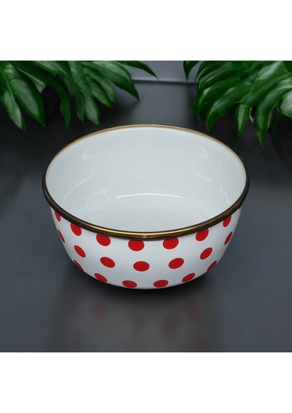 Emaye Gold Detay Puantiyeli 14 cm 6 Lı Çorba Kase Hoşaflık Çerezlik modelleri