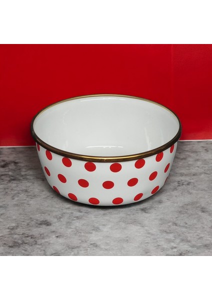 Emaye Gold Detay Puantiyeli 14 cm 6 Lı Çorba Kase Hoşaflık Çerezlik fırsatları