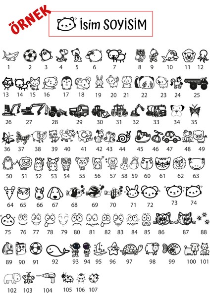 Kıyafet Kaşesi Panda Temalı Öğrenci Kaşesi / Kıyafet Etiketi / Kumaş Kıyafet Kaşesi modelleri