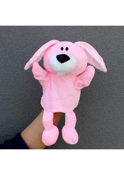 Pembe Tavşan Hayvan Rol-Play El Kuklası Peluş Oyuncak Çocuklar Için 28CM (Yurt Dışından)