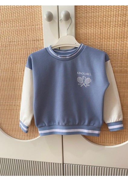 Unisex Kız / Erkek Çocuk Renkli Pamuklu Nakışlı Sweatshirt