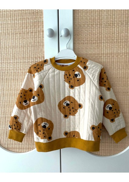 Unisex Kız / Erkek Çocuk Baskılı Pamuklu Sweatshirt