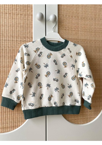 Unisex Kız / Erkek Çocuk Baskılı Pamuklu Sweatshirt