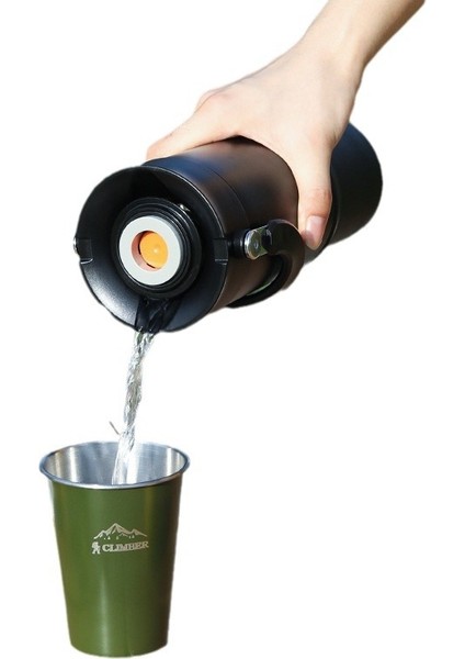 Taşınabilir El Tipi Tek Tuşla Açılan Kapak 316 Paslanmaz Çelik Yalıtım Fincanı Kahve Fincanı Büyük Kapasiteli Içme Fincanı 770ML/900ML (Yurt Dışından)
