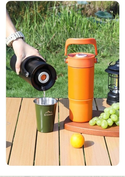 Taşınabilir El Tipi Tek Tuşla Açılan Kapak 316 Paslanmaz Çelik Yalıtım Fincanı Kahve Fincanı Büyük Kapasiteli Içme Fincanı 770ML/900ML (Yurt Dışından)